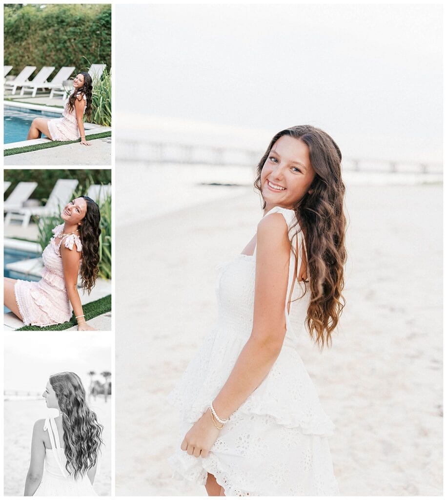 Individual senior portraits from a summer beach session with the senior model team.